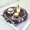 Винтажный поднос из натурального мрамора Ручной работы Современная емкость для хранения для свадебного стола Туалетного столика Комода Прикроватной тумбочки Стола Маленьких украшений