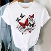 (Asian Size) Clothing Butterfly Trend Style 90s Tee Print Lady T Shirt Fashion Women Casual Top Short Sleeve Female Graphic T-shirts