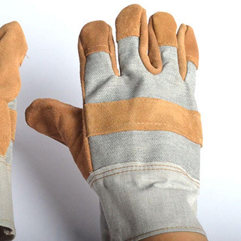 1 Pair Labor Protection Leather Work Gloves Thickened Gardening Gloves Protection Safety Supplies