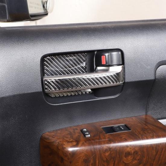 8Pcs/set Carbon Fiber Interior Door handle Bezel Trim kit Fits Tundra 2007-2013