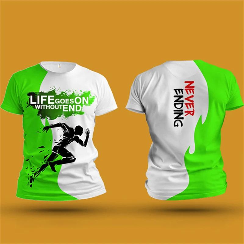 Мужская футболка для фитнеса и бега на открытом воздухе, спортивные футболки, новые летние повседневные женские топы с короткими рукавами, модные топы в стиле Харадзюку с 3D-градиентом