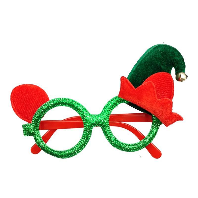 Рождественские мультяшные очки — подарки для взрослых и детей с изображением Санты, снеговика и рогов оленя