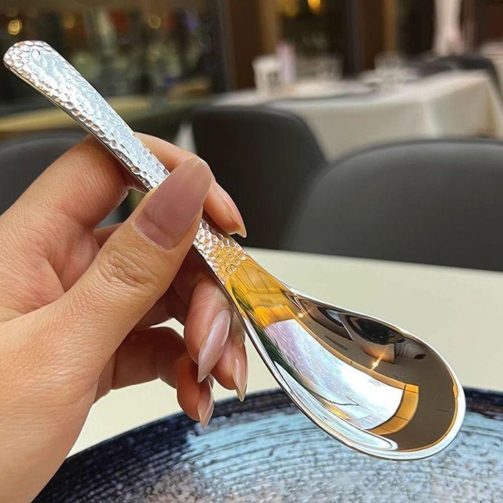 Stainless Steel Deepen Spoon Mirror Polished Tablespoon Good-looking Soup Spoon