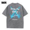 Y2k Men Washed Vintage Tshirt Black Streetwear Skull Graphic Print T Shirt Harajuku Tshirt Summer Short-sleeve Tees