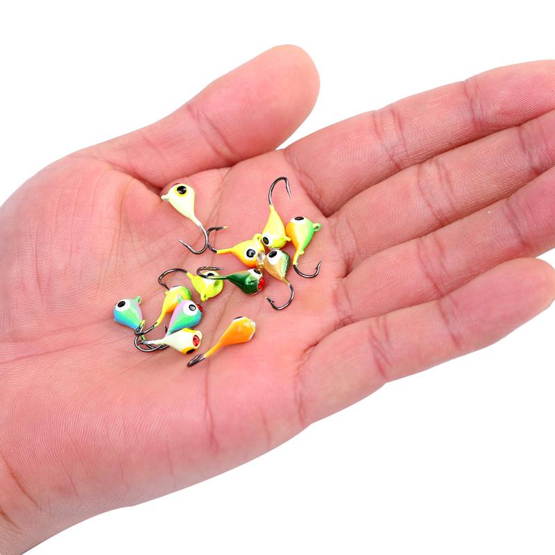 12 шт./лот, приманки для зимней рыбалки на открытом воздухе, вольфрамовые приманки для зимней рыбалки, комплект с металлической отделкой премиум-класса