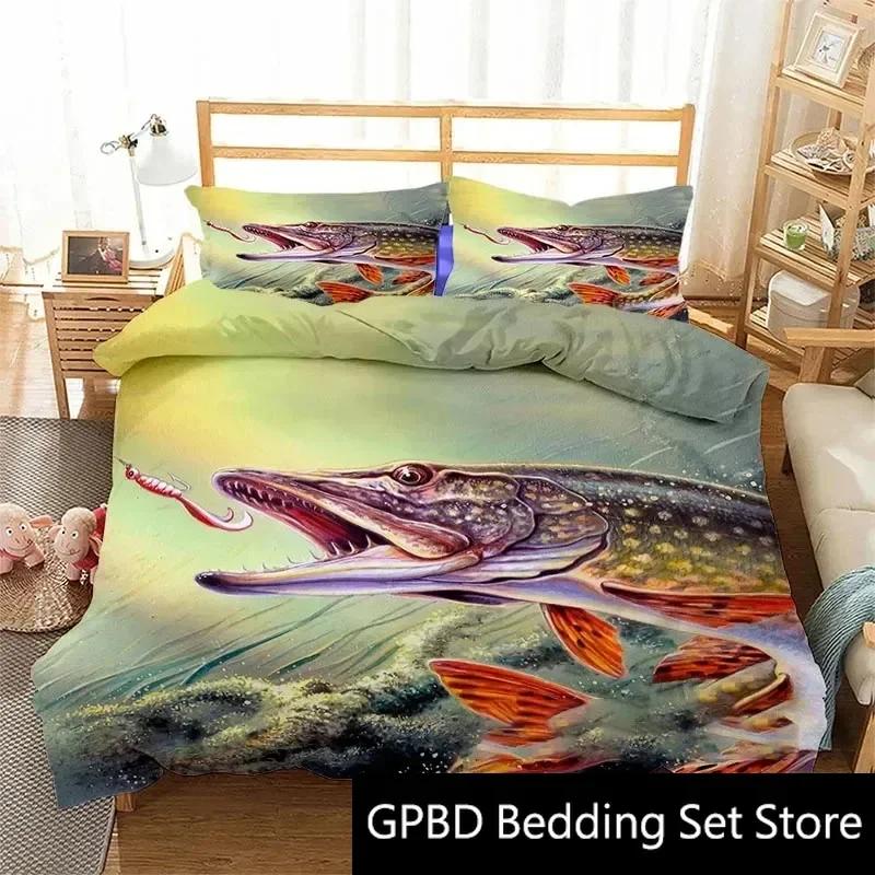 3D Принт Carp Hunter Art Комплект Постельного Белья Двуспальный Полуторный Кинг Пододеяльник Одеяло Наволочка Мальчики Девочки Взрослые Спальня