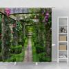 Зеленые Растения Шторка для Душа Свежий Природный Пейзаж Домашний Декор Шторы Занавеска для Ванной Комнаты Туалета Экраны для Ванны Полиэстер Крючки