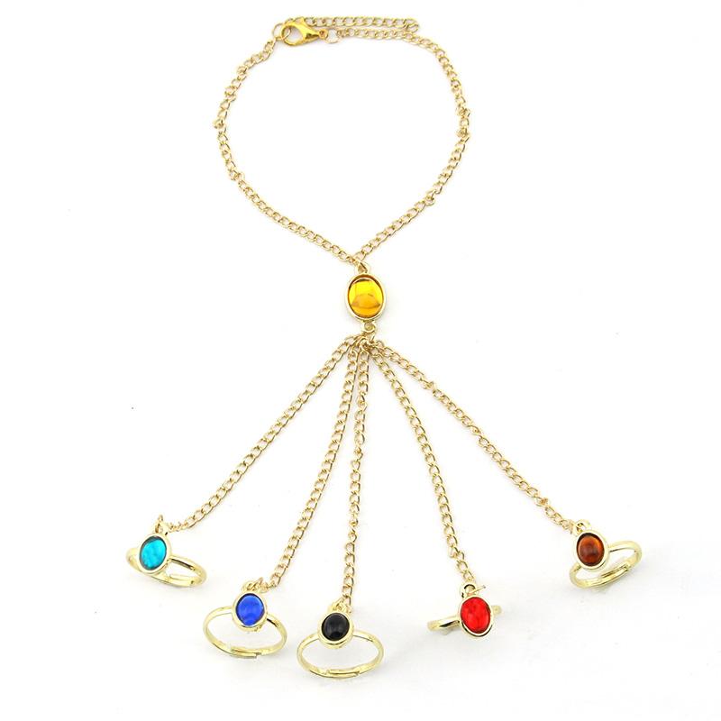 Endgame Thanos Infinity Stones Gauntlet Bracelet Ring Hand Chain Bracelet Prop Iron Man Cosplay Women Men Jewelry Gifts