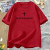 Jesus Is King Tshirt  Cotton Cross Faith Christian Tshirt Unisex Short Sleeve Religious Tee s Clothing Streetwear  New