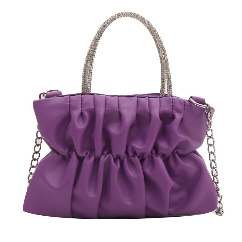 2024 весна и лето новая нежная мода плиссированная цепочка маленькая сумка конфетного цвета ins плечо сумка через плечо