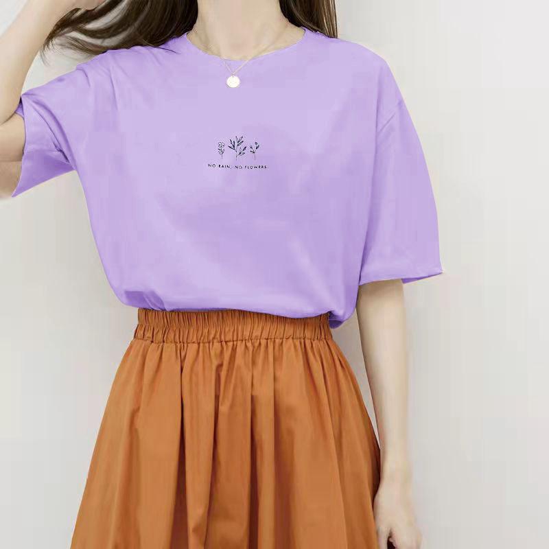 2024 Summer Fashion Women T-Shirts Flowers Print Graphic Tshirt Femme Harajuku Casual Loose All-match Shirt Kawaii Clothes T Shirt Female