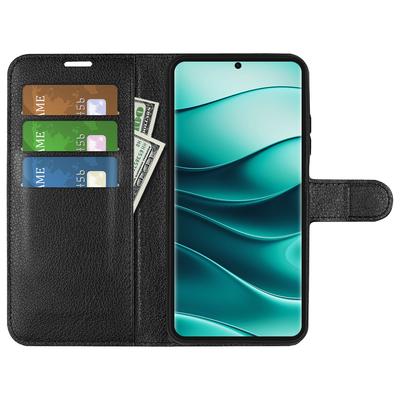 Чехол для Xiaomi Redmi Note 14 Pro+ 5G Текстура личи Ударопрочный Кожаный Чехол-кошелек для телефона