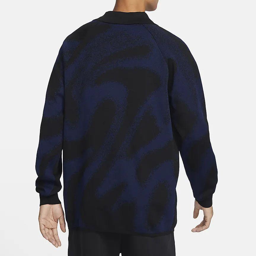 Nike Поло с вышитым логотипом Culture Of Football, повседневный трикотажный свитер с длинным рукавом, мужской свитер темно-синего цвета FD7285-410