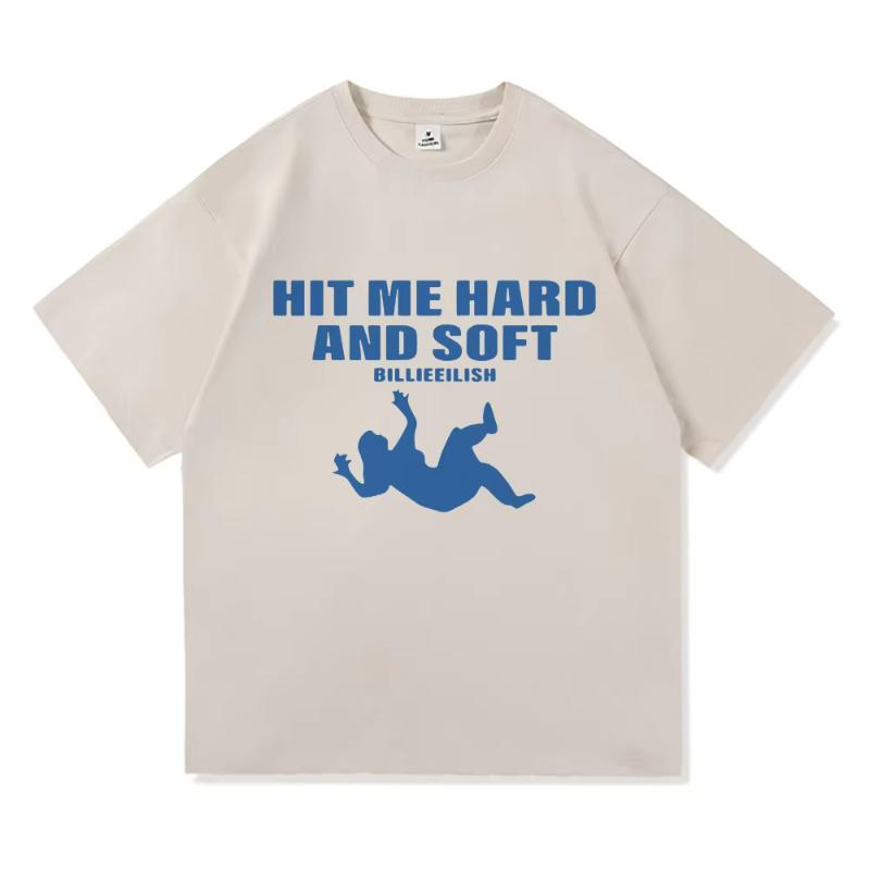 Билли Айлиш Hit Me Hard and Soft The Tour Live in 3D Футболка 2026 Лето Новая Унисекс Женская Хлопковая Оверсайз Футболка Y2K