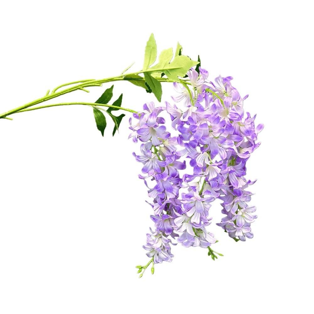 3-Pronged Artificial Faux Plants Purple Fake Blossom Bouquet Wedding Decoration