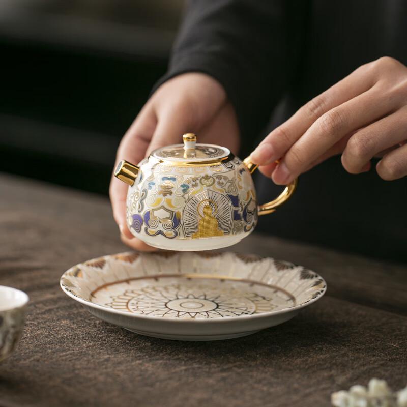 Taotie Dunhuang Thangka Ceramic Kung Fu Tea Set