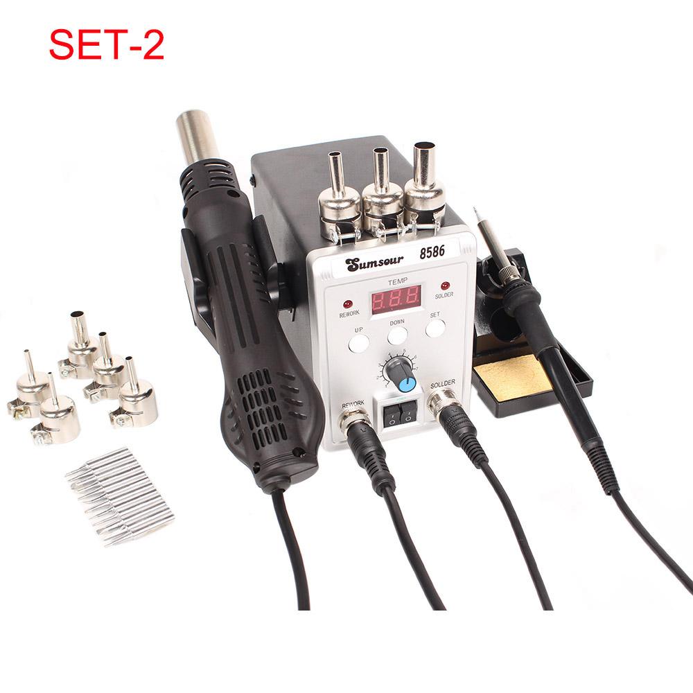 8586 760W 220V 2 in 1 Soldering Station Hot Air Gun Solder Iron SMD BGA Rework Desoldering Welding Repair Tools