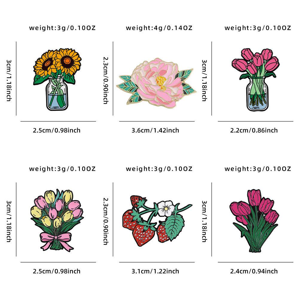 Брошь цветок пиона свежая и милая растение цветок тюльпан металлический значок подарок другу украшение