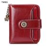 New Genuine Leather Short Women Wallet Girl Student Multi-card Holder Mini Change Pocket Anti Theft Brush Driver License Money Clip Lady Holiday Gifts