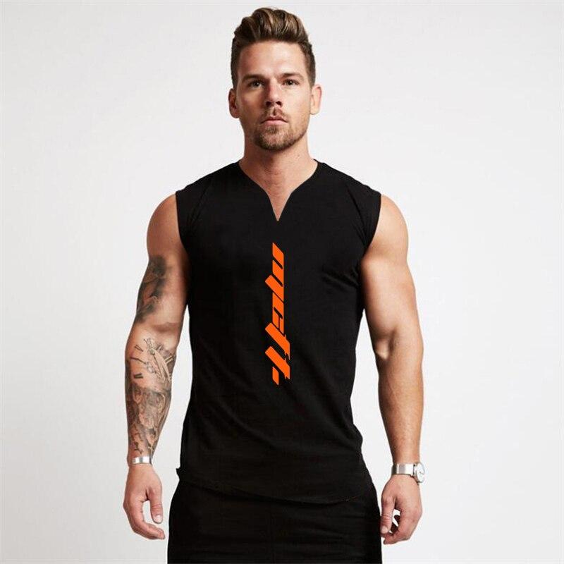 Muscleguys The New Summer Vest Slim Cotton Thin Section V-neck Sleeveless T-shirt Fitness Sports Trend