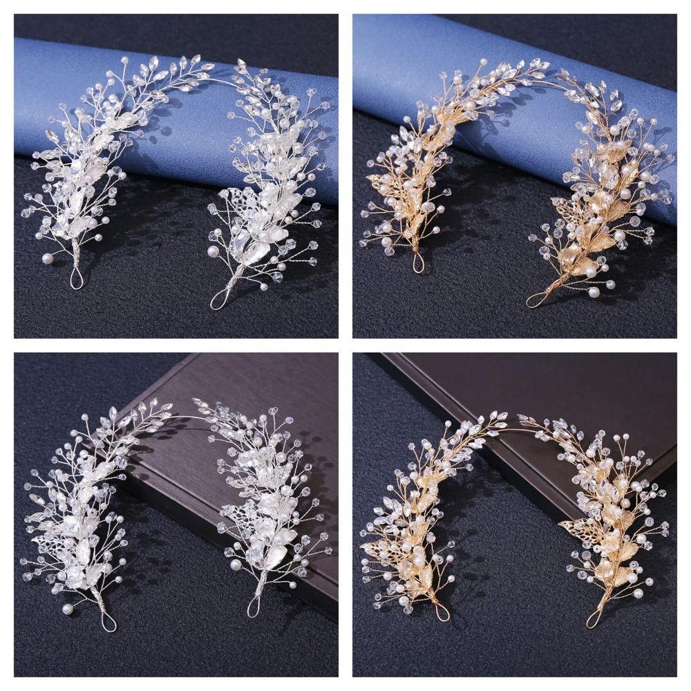 Handmade Bridal Headband Zinc Zinc Alloy Leaf Bridal Tiara Hair Vine Retro Crystal Headpiece Bridal Party