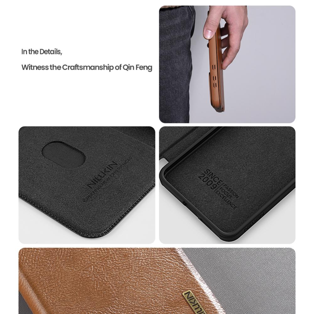 NILLKIN Для Samsung Galaxy S25 Edge чехол для телефона Qin Pro кожаный чехол для защиты камеры задняя крышка