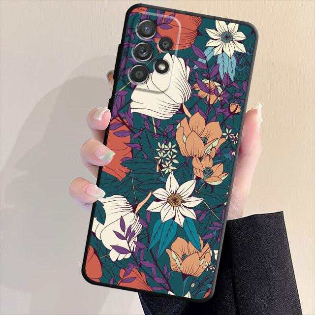 Красивый чехол для телефона с цветком кактуса и цветочным листом для Samsung Galaxy A72 A71 A31 A51 A33 A22 A13 A21s A23 A52 A53 A32