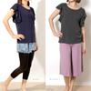 one Tops Yoga Wear GYM Flare Sleeve Tee Butterfly Tee Silver Gray Pane(t) (2 Types)