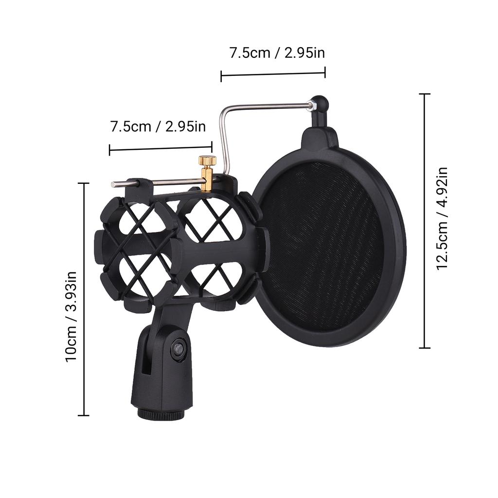 Пластиковый амортизатор для микрофона, антивибрационный держатель для микрофона, подставка с поп-фильтром, универсальный винт