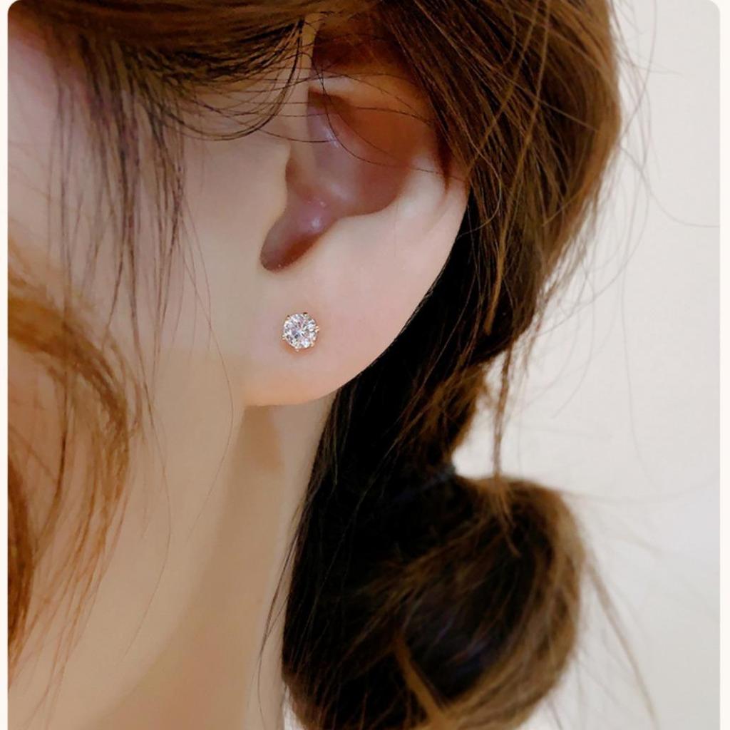 Серьги-гвоздики из стерлингового серебра S925 с шестью зубцами в форме снежинки и муассанитом — элитные украшения для ушей для женщин.