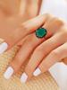 Классическое модное кольцо с натуральным зеленым агатом для женщин, ювелирное изделие из стерлингового серебра 925 пробы, одежда для юбилейной вечеринки