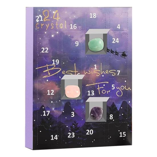 Gemstone Christmas Advent Calendar 24 Days Christmas Stone Countdown Calendar Christmas Countdown Rock