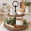 Retro Halloween Decor Ghost Figurine, Spooky Resin Statue, Classic Decoration Tiered Tray for Indoor Outdoor Tabletop Decor, Durable