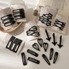 3pcs/bag Black Hair Clips Black Versatile Simple Bangs Hairpins Broken Hair Fixed Clips Love Star Forehead Styling Bangs BB Clip