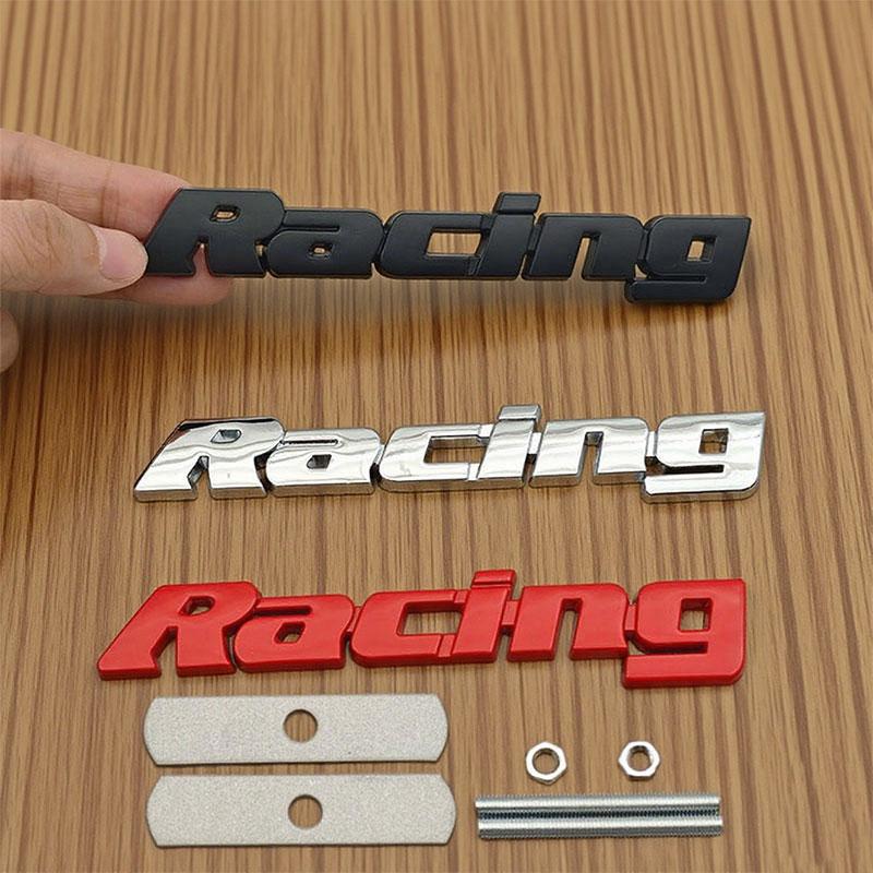 3D Металлические Черно-Красные Хромированные Буквы Логотип Racing Универсальный Значок Автомобиля Накладка на Переднюю Решетку Багажника Авто Наклейки Декоративные Аксессуары