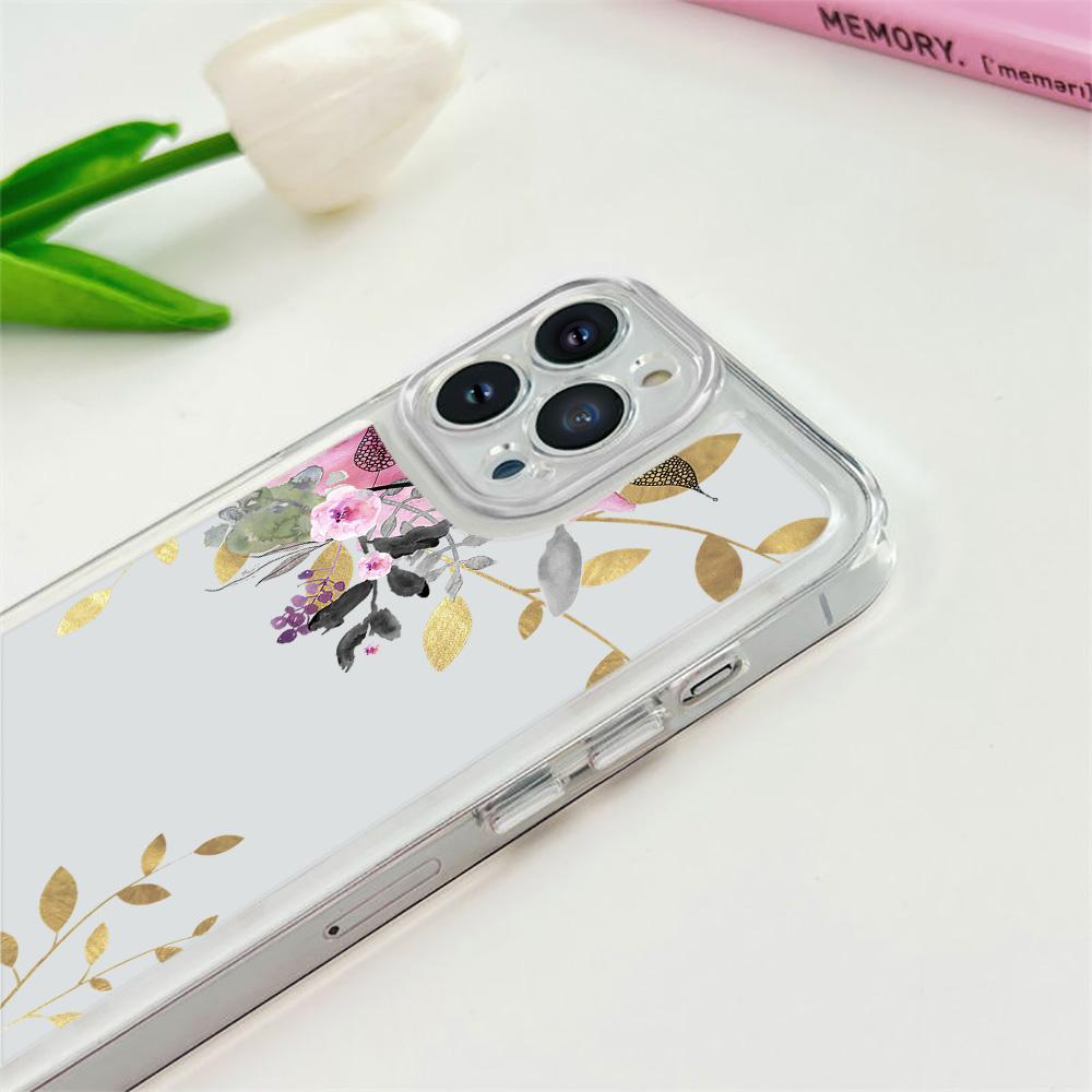 Чехол с цветами и растениями для Iphone 14 13 12 11 Promax Mini Plus Xr Xs Max 7 8 Se 2022, прозрачная мягкая защитная задняя крышка