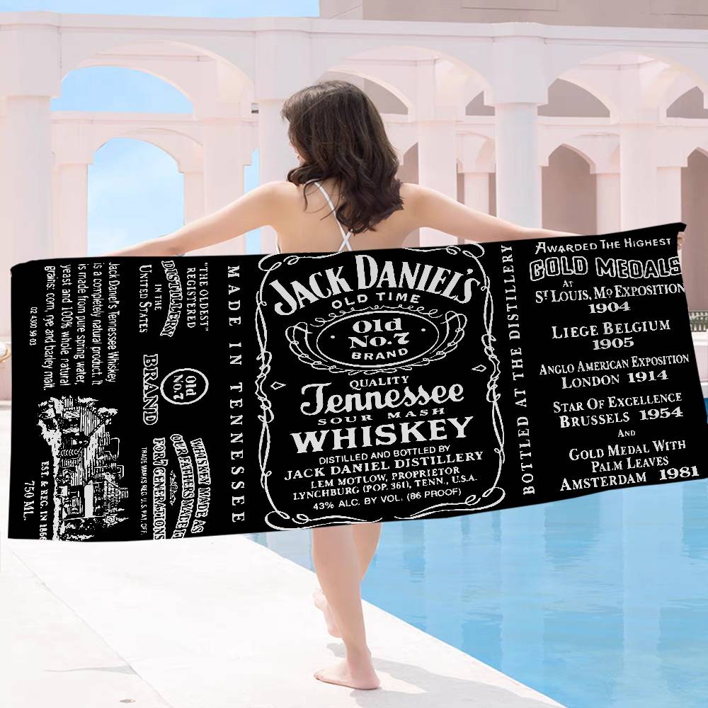 J-Jack D-Daniels Микрофибра Пляжное полотенце Впитывающее Быстросохнущее Мягкое Йога Плавание Курорт Альпинизм Полотенце