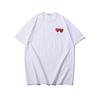 Cotton Short Sleeve T-Shirt With Embroidered Heart Design Unisex Casual Loose Fit