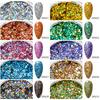 10 цветов блестящие хлопья для ногтей голографические круглые лазерные блестки порошок дизайн ногтей DIY украшения