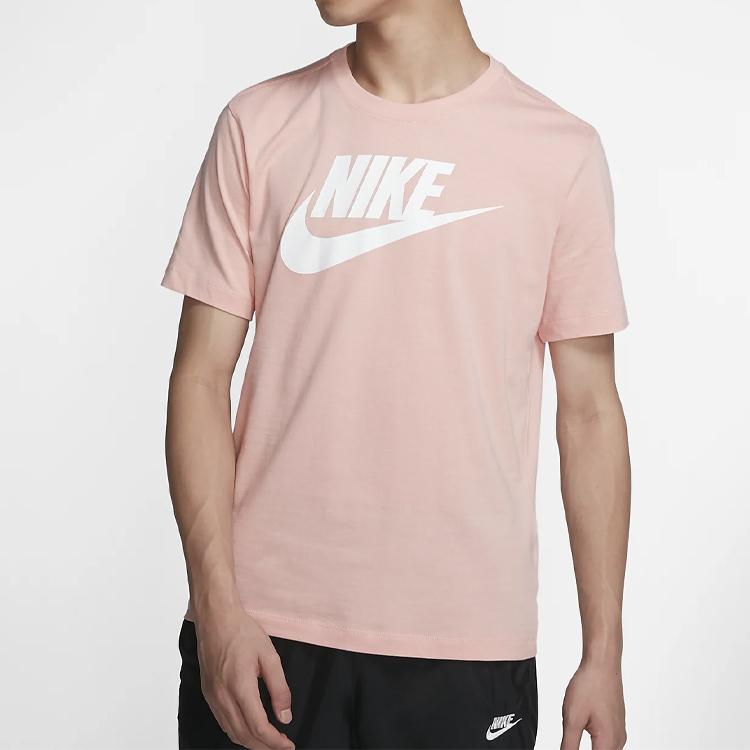 Nike Спортивная футболка с коротким рукавом для мужчин, топы, кораллово-розовый AR5005-648