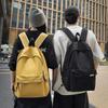 Solid Color Schoolbag Women's Campus Backpack Men's Large Capacity Backpack