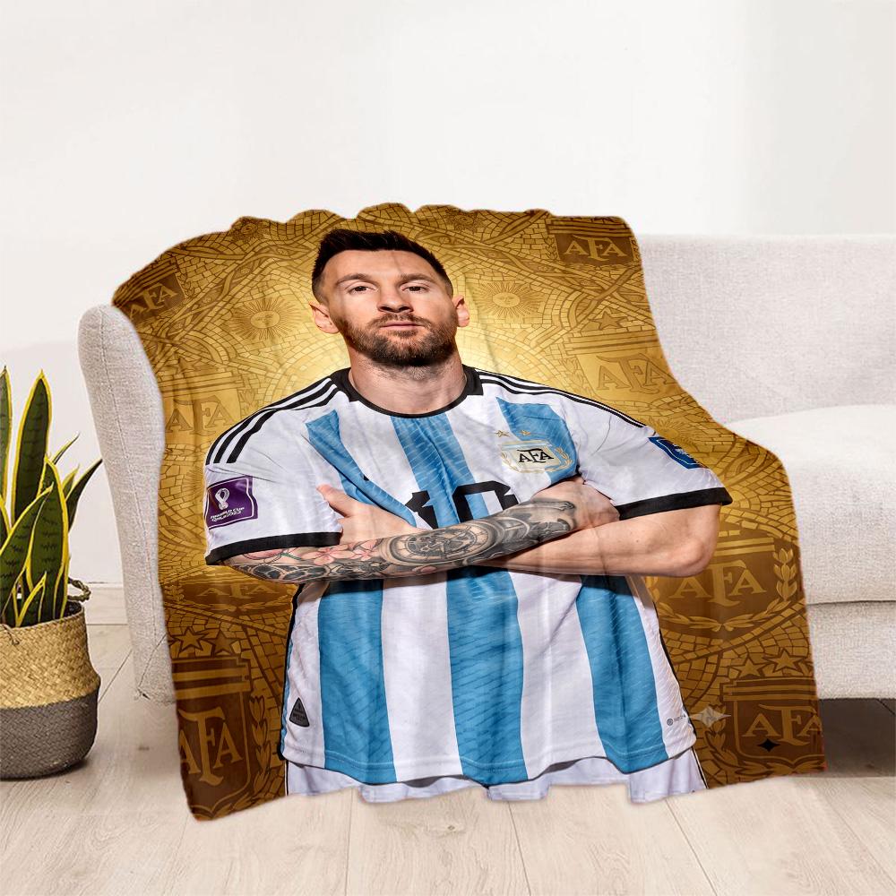 Messi 586 Blanket Comfortable Perfect for Couch Sofa Picnics Four Seasons Universal Stylish Decor Gifts For Family Or Friends