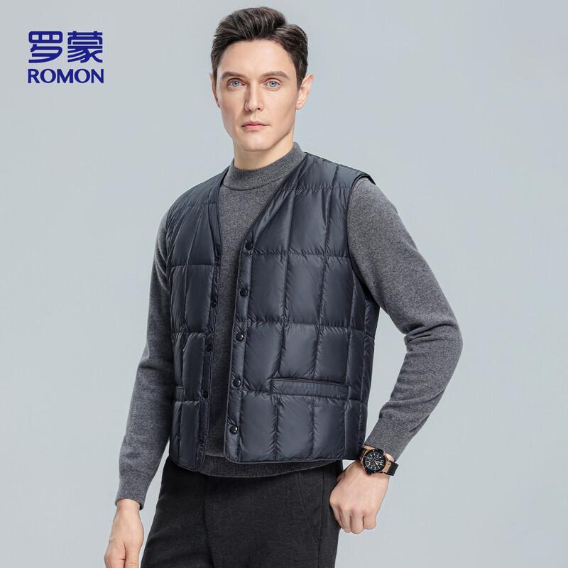 ROMON Мужской повседневный пуховый жилет с V-образным вырезом
