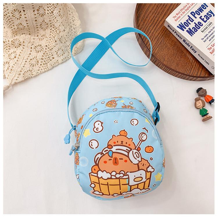 Cartoon Printed Capybara Shoulder Bag Children Outdoor Leisure Crossbody Bag