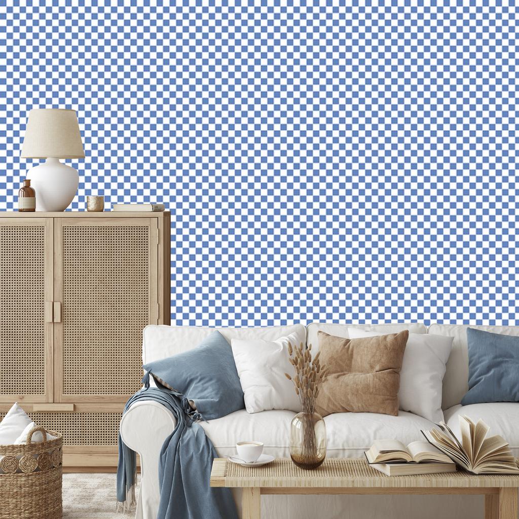 Checkerboard wallpaper, azure background, azure center, 50x1000