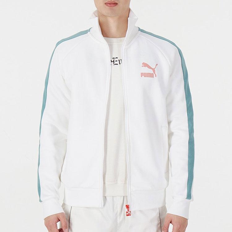 Puma Iconic Color-Block Running Training Куртка с воротником-стойкой Мужская Верхняя одежда Белый 531377-57