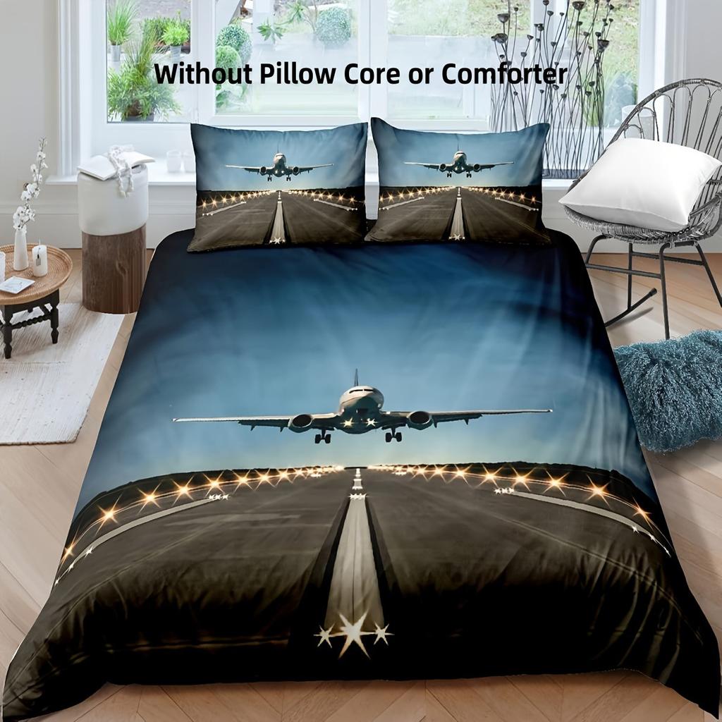Aircraft 3D Digital Printing Three-Piece Bedding Home Textile Duvet Cover Bedding