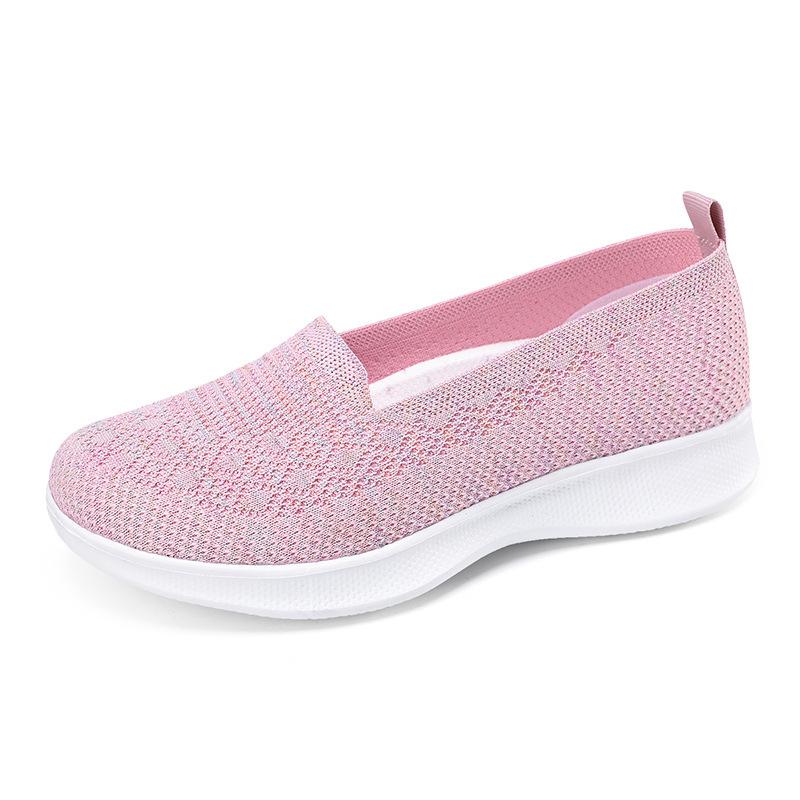 Women's Net Shoes Autumn, Spring and Summer Mesh One-pedal Mother Shoes Breathable Sports Shoes Flat-soled Old Beijing Cloth Shoes Women's Walking
