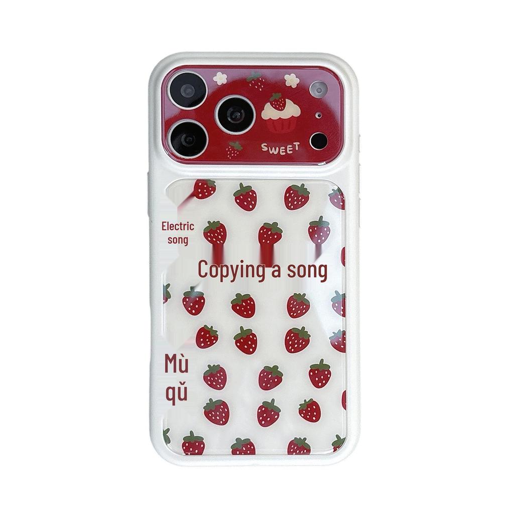 Сине-красный клубничный защитный чехол от падения для iPhone 17 Pro Max/16 Pro/15 Pro