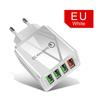 4-портовое USB-зарядное устройство QC3.0 с вилкой EU/US/UK, Светящееся 9V2A, 5V 30W Быстрая зарядка
